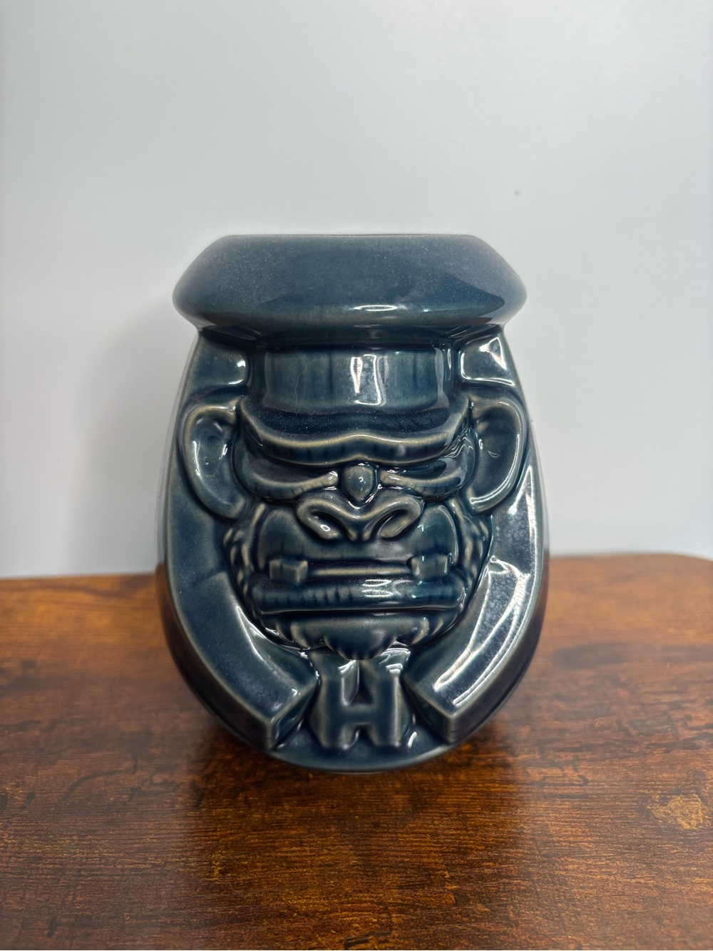 Rainforest Cafe Ceramic Tiki Mug in Dark Blue